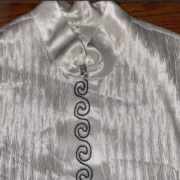 Vintage large bundle• lot of 10•Ladies silky long sleeved Secretary blouse Tops - Picture 12 of 13